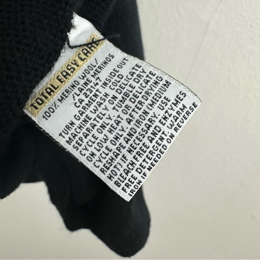 Talbots Women’s 100% Merino Wool Black Tie Front Sweater Size 2X - Picture 4 of 5